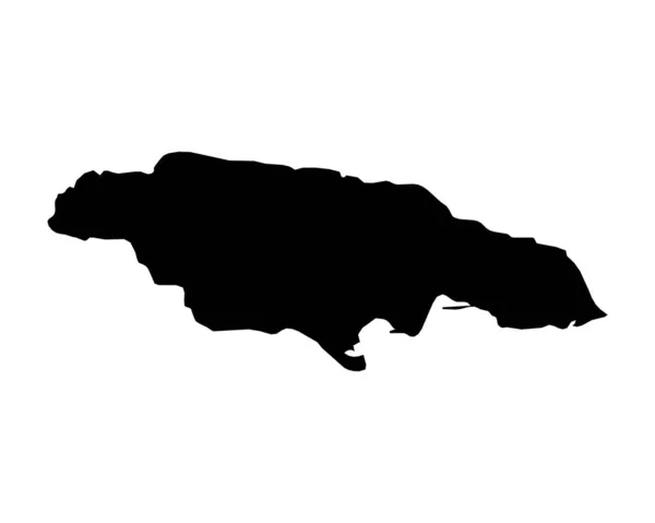 Jamaica Map Jamaican Country Map Black White Jumieka National Nation — 图库矢量图片