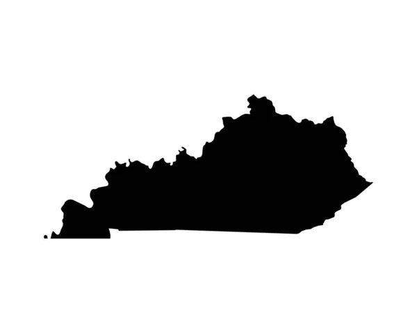 Kentucky Map Usa State Map Black White Kentuckian State Border — стоковый вектор