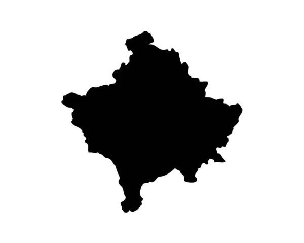 Kosovo Map Kosovar Country Map Black White Kosovan National Nation — ストックベクタ