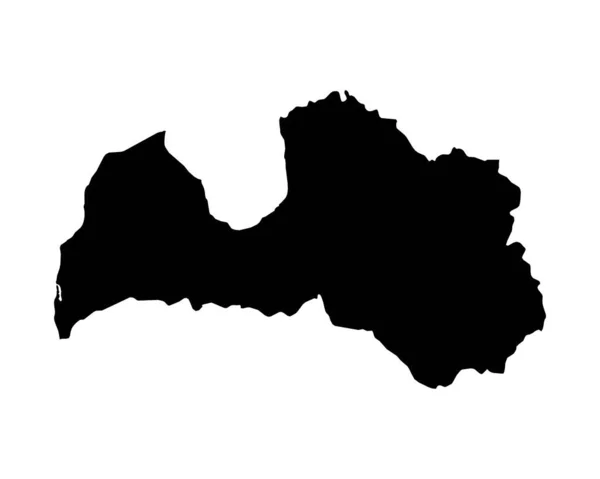Latvia Map Latvian Country Map Black White Latvijas National Nation — Image vectorielle