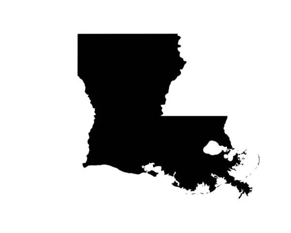 Louisiana Map Usa State Map Black White Louisianian State Border —  Vetores de Stock