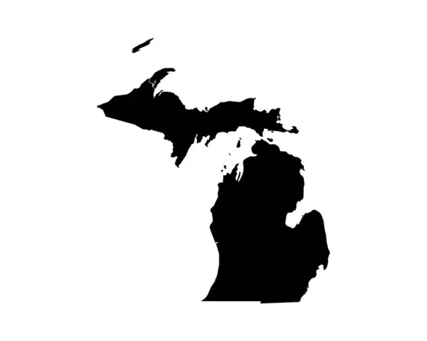 Michigan Map Usa State Map Black White Michigander State Border — Stockvektor