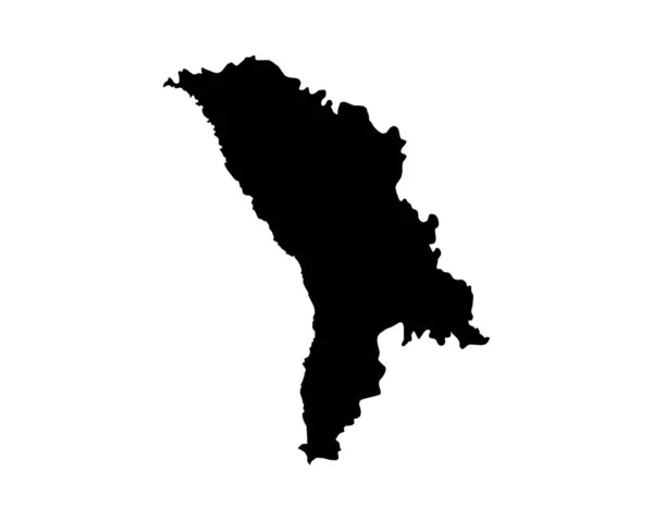 Moldova Map Moldovan Country Map Black White National Nation Outline — Wektor stockowy