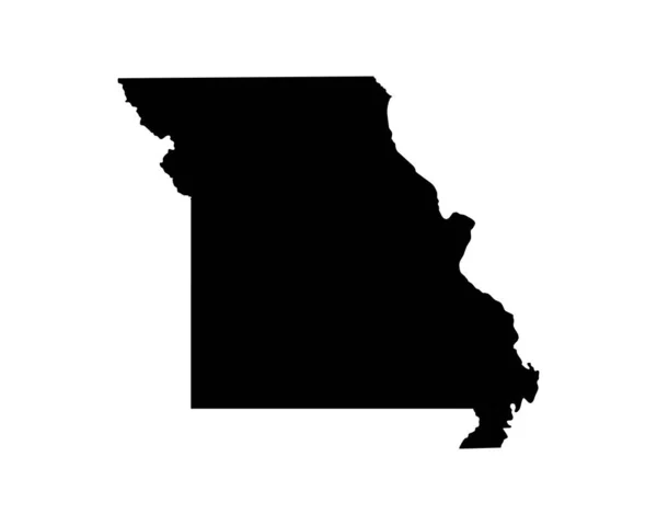 Missouri Map Usa State Map Black White Missourian State Border — Stockvektor