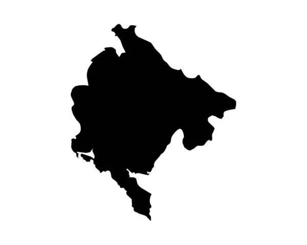Montenegro Map Montenegrin Country Map Black White National Nation Outline — Vetor de Stock