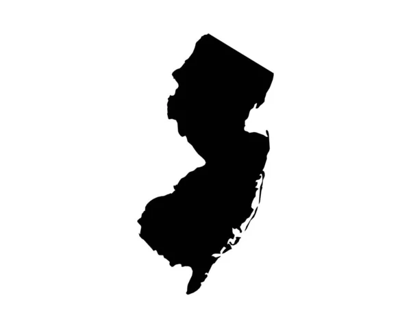 New Jersey Map Usa State Map Black White New Jerseyan — Stok Vektör