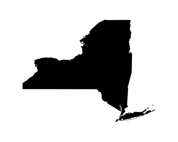 New York Map Usa State Map Black White New Yorker — Stok Vektör