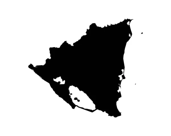 Nicaragua Map Nicaraguan Country Map Black White National Nation Outline — Wektor stockowy