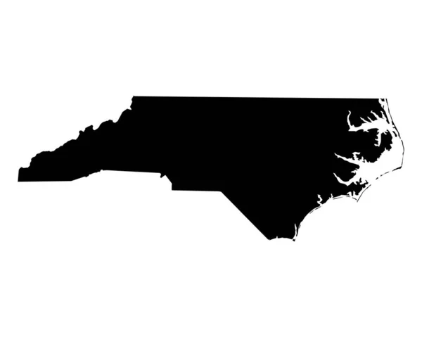 North Carolina Map Usa State Map Black White North Carolinian — Stock vektor