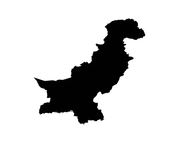 Pakistan Map Pakistani Country Map Black White National Nation Geography — Stock Vector