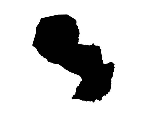 Paraguay Map Paraguayan Country Map Black White National Nation Geography — стоковый вектор