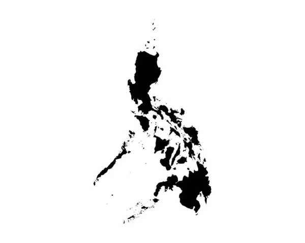 Philippines Map Filipino Country Map Black White Pinoy National Nation —  Vetores de Stock