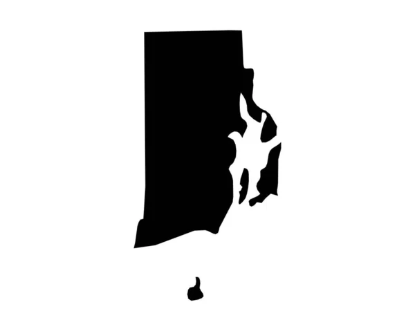 Rhode Island Map Usa State Map Black White Rhode Islander — Stock vektor