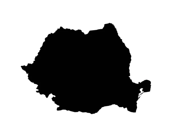 Romania Map Romanian Country Map Black White National Nation Geography — ストックベクタ