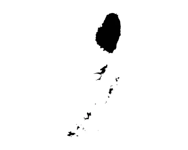 Saint Vincent Grenadines Map Vincentian Country Map Black White Vincy — ストックベクタ