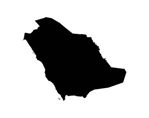 Saudi Arabia Map Saudi Arabian Country Map Black White Saudi — Stockový vektor