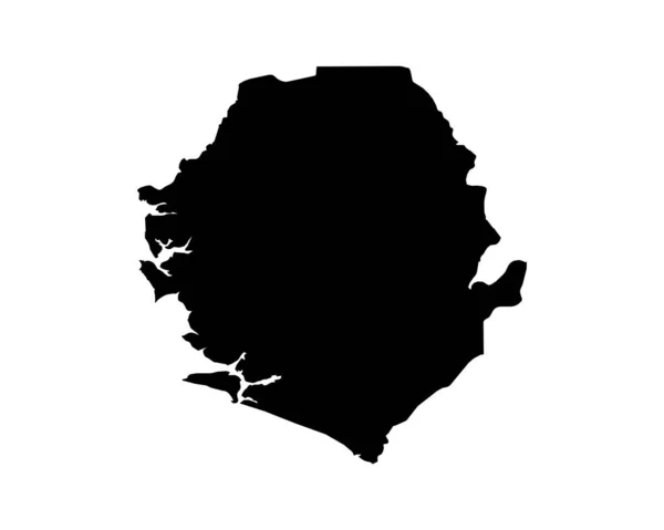 Sierra Leone Map Sierra Leonean Country Map Black White Salone — ストックベクタ