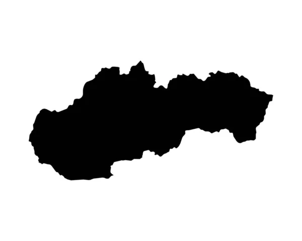 Slovakia Map Slovak Country Map Black White Slovak Republic National — Vector de stock