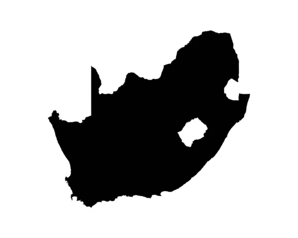 South Africa Map South African Country Map Black White National — Stok Vektör