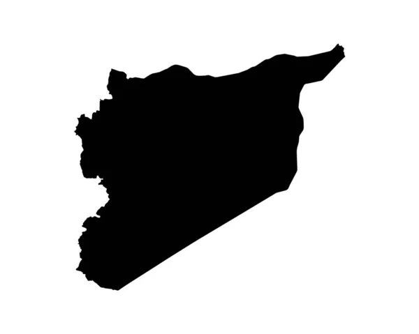 Syria Map Syrian Country Map Black White National Nation Geography — Vector de stock