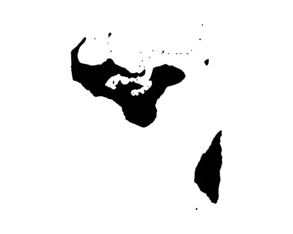 Tonga Map Tongan Country Map Black White National Nation Geography — Vetor de Stock