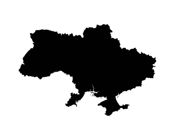 Ukraine Map Ukrainian Country Map Black White National Nation Geography — стоковый вектор