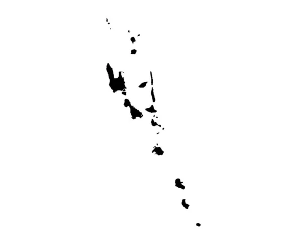 Vanuatu Map Vanuatuan Country Map Black White National Nation Geography — Stockový vektor