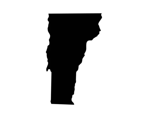 Vermont Map Usa State Map Black White Vermonter State Border — Stok Vektör