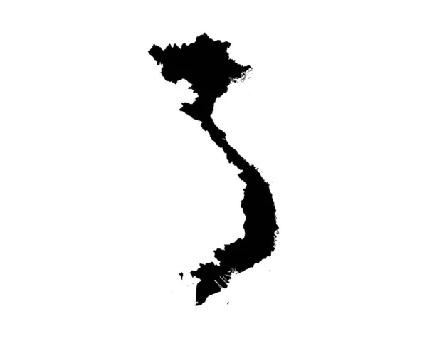 Vietnam Map Vietnamese Country Map Black White National Nation Geography — Stockvector