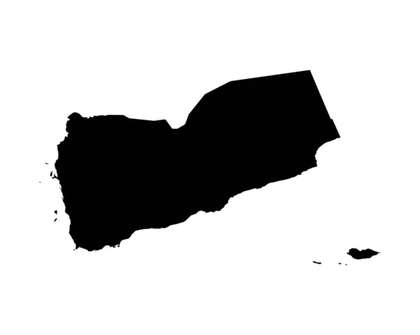 Yemen Map Yemeni Country Map Black White Yemenite National Nation — ストックベクタ