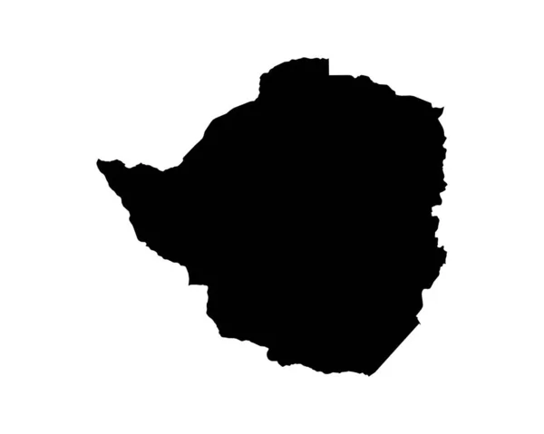 Zimbabwe Map Zimbabwean Country Map Black White Zimbo National Nation — Vector de stock