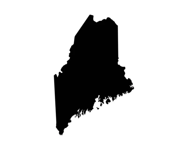 Maine Map Usa State Map Black White Mainer State Border Стокова Ілюстрація