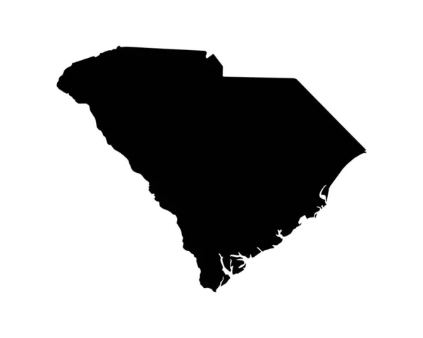 South Carolina Map Usa State Map Black White South Carolinian Ліцензійні Стокові Ілюстрації