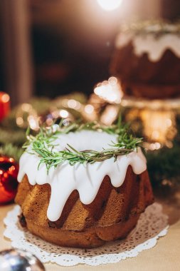 Kremalı Noel pastası. Xmas havası