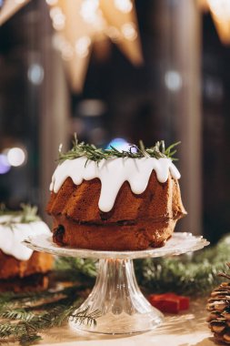 Kremalı Noel pastası. Xmas havası