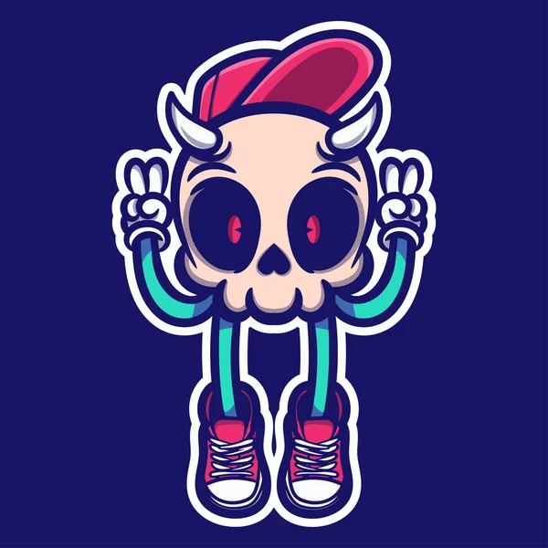Oud Skull Pop Art Illustratie Verzekering Voor Poster Sticker Shirt — Stockvector