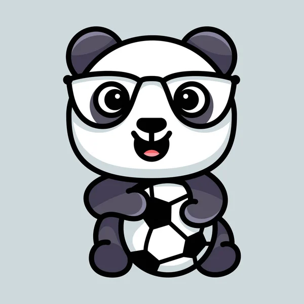 İKİNCİ PANDA İkona, Logo, Yapıştırıcı ve T-Shirt için futbol oynuyor