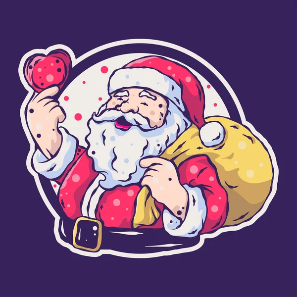 Lovely Santa Claus Illustration Shirt Sticker Related Business — Stock Vector