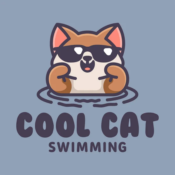 Mascotta Cat Sticker Icon Shirt — Vettoriale Stock