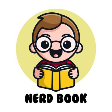 NERD MASKOT Logosu, İkona, Yapıştırıcı ve T-Tişört