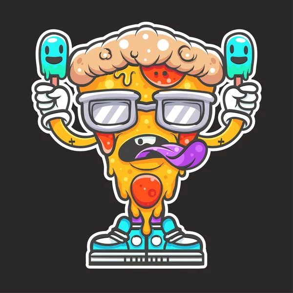 T-Shirt, yapışkan ve MASKOT logosu için eğlenceli pizama takımının oluşturulması