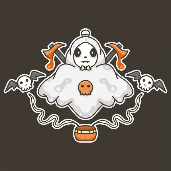 Ilustration Cute Ghost Suitable Print Design — Stockový vektor