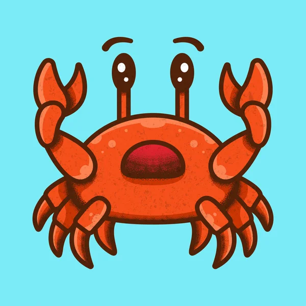 Sevimli Crab Maskot Logosu — Stok Vektör