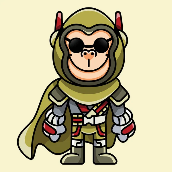 Cute Super Hero Gorilla Mascot Logo — Vetor de Stock