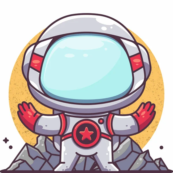 Cute Astronaut Moon Background — Stock Vector