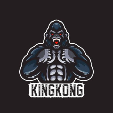 KING KONG MASCOT LOGO SUITABLE FOR IDENTITY FOR YOUR BUSINESS