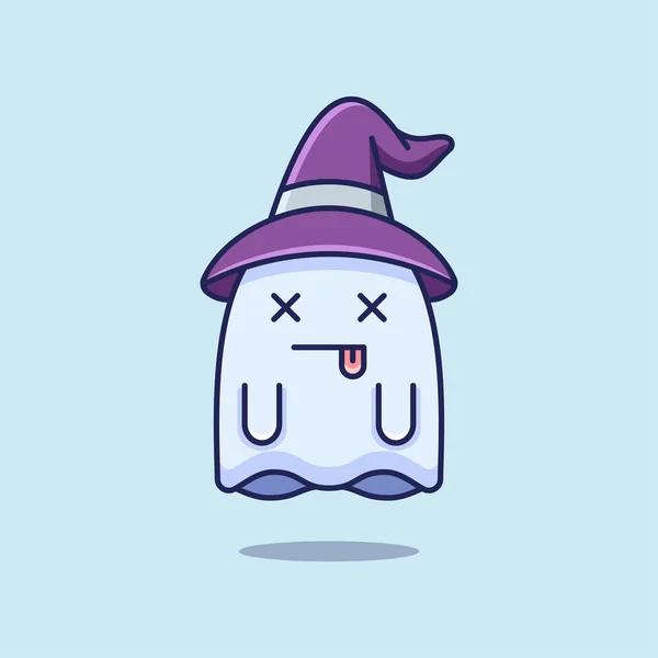 Cute Ghost Inspiring Suitable Untuk Mascot Logo Sticker Shirt Dan - Stok Vektor