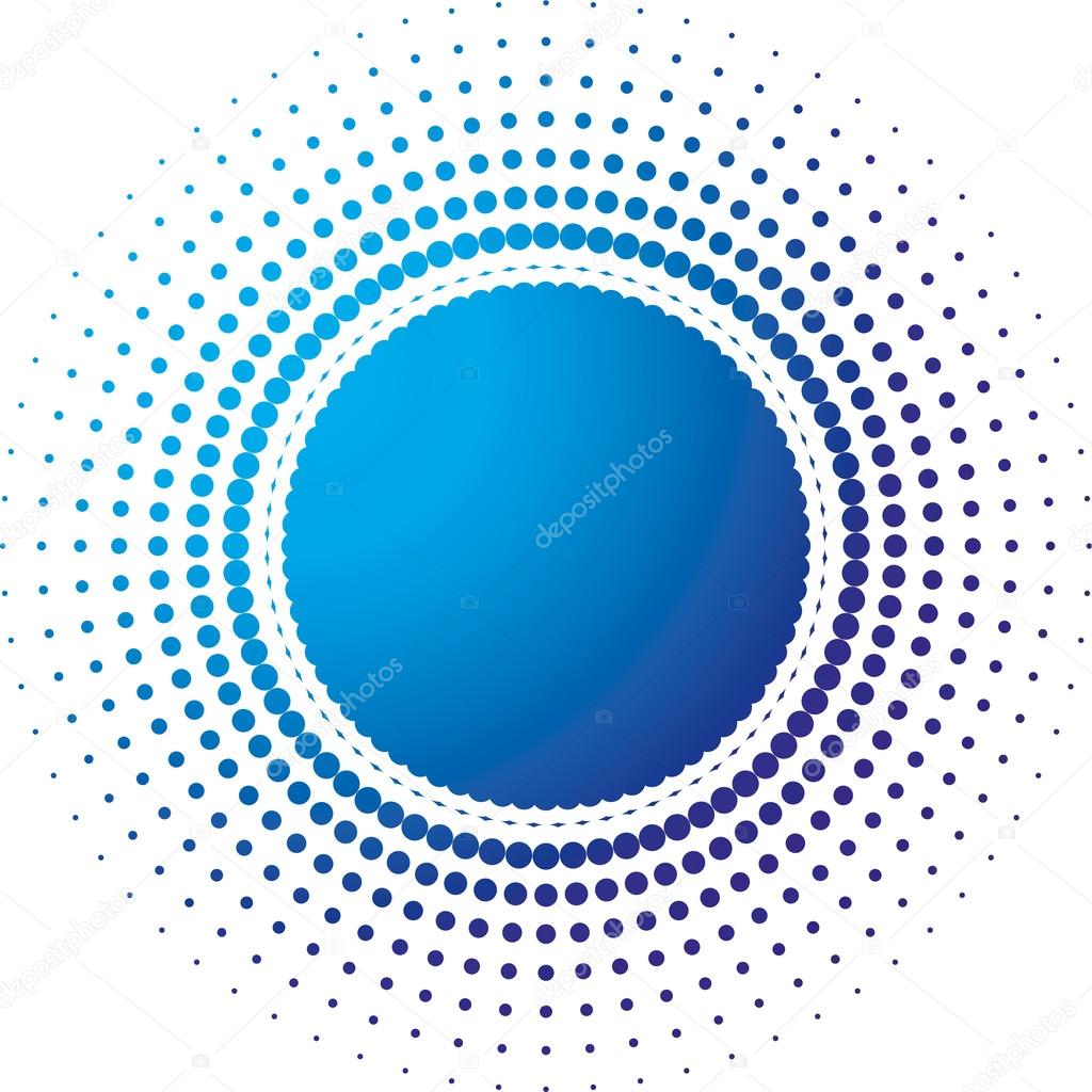 Vector halftone dots in the form of a circle