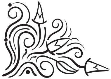 Vektör siyah ve beyaz çiçek desenli beyaz bir arka plan üzerinde