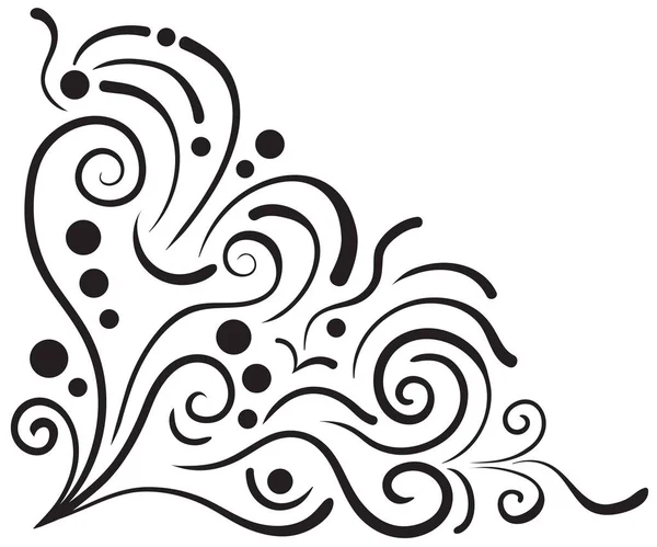 Patrón Floral Blanco Negro Vectorial Sobre Fondo Blanco — Vector de stock